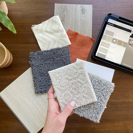 Flooring samples comparison